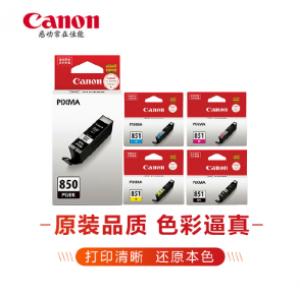 佳能(Canon）PGI850/CLI851 原装墨盒 (适用MG6400I;MG7180;IX6780;IX6880)标准容量5色套装（5个墨盒）