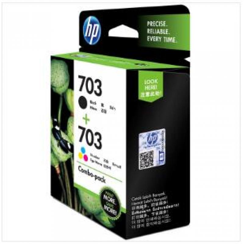 惠普（HP）F6V32AA 703 黑彩 墨盒(1黑1彩单盒装 适用 DJ F735 D730 K109a/g K209a/g Photosmart K510a)